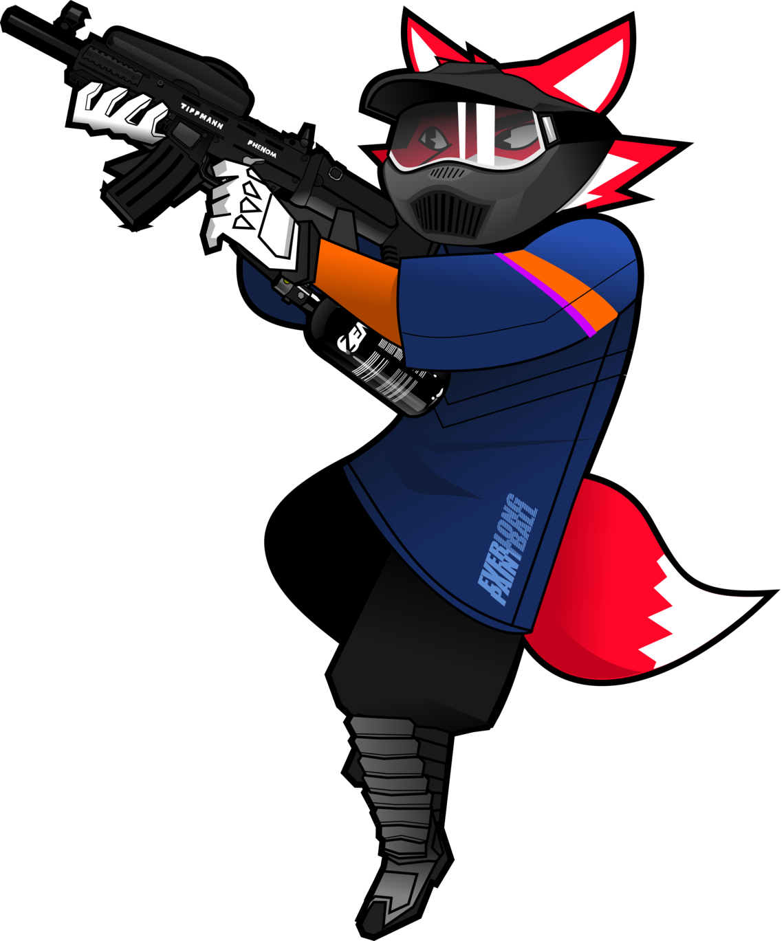 Paintball Fuchs in Paintball-Ausrüstung