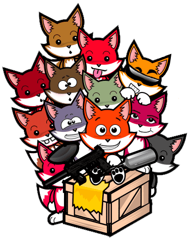 Comic-Füchse Paintball Paintball Fuchsgruppe